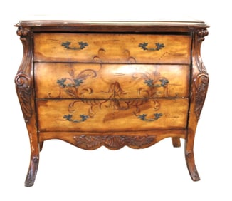 Paint decorated 3 drawer chest
