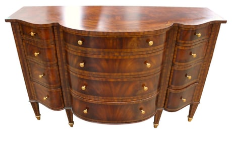 Maitland Smith serpentine burl banded 12 drawer chest