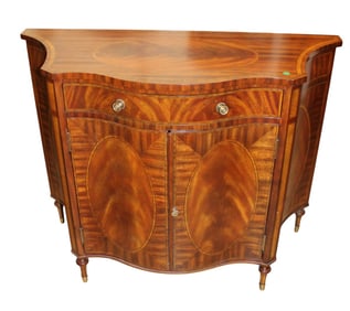 Maitland Smith burl banded medallion server or console