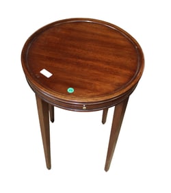 Vintage Kittinger mahogany round side table with tray