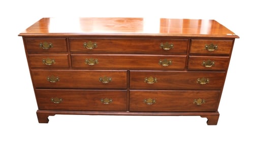 Henkel Harris solid cherry 10 drawer low chest