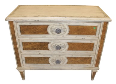 Hooker eglomise 3 drawer mirror chest, lot 123 match