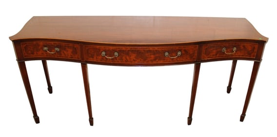 Kittinger style serpentine spade foot buffet or console