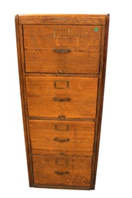 Antique quartersawn oak paneled filing cabinet