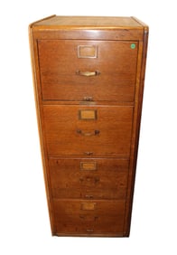 Ant. Library Bureau & Sole Makers oak filing cabinet