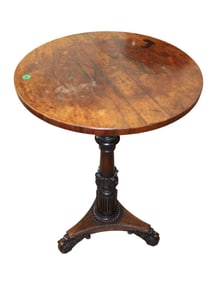 Antique rosewood pedestal table w/book match veneer