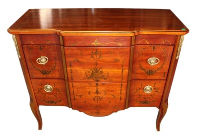 Vintage John Widdicomb stencil french chest w/bronze