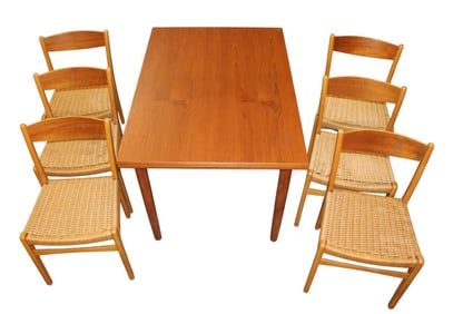 Mid Century Modern 7pc teak refectory dining set