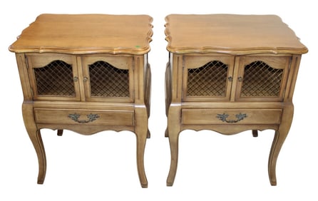 Pair vintage Francher french style nightstands