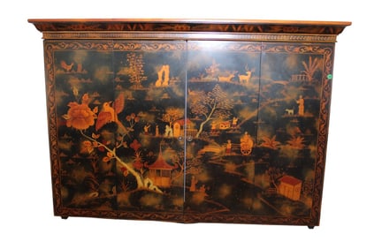 Maitland Smith Asian open back hanging cabinet