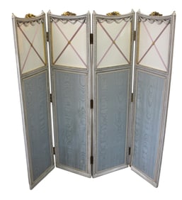 Nice 4 section fr uphol & silk decor room screen