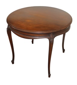 Antique solid walnut 35" round center table
