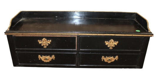 Antique Fr black ebonized bronze dresser top chest