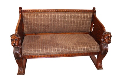 Design Toscano The Lord Raffles winged lion bench