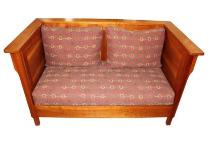 Quality arts & crafts mission solid cherry even arm settee