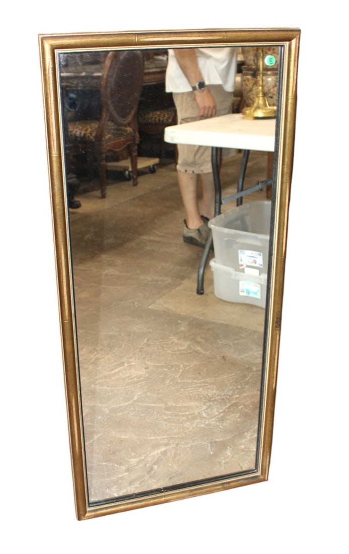 Semi antique faux bamboo style wood framed mirror (1 of 3)