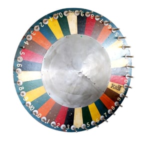 Antique 60" carnival game wheel believe original paint