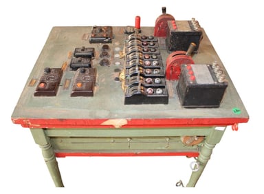 Custom made Lionel train power station on table