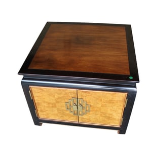 Vintage chinese chippendale style 2 door lamp table
