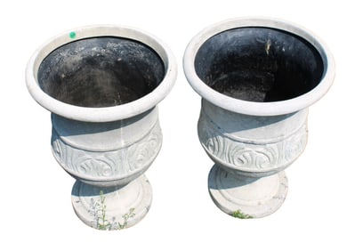 Pair of victorian style resin planters