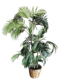 67"h faux palm plant in brown woven basket pot planter
