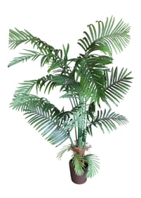 68"h faux gold can palm tree in brown composition planter