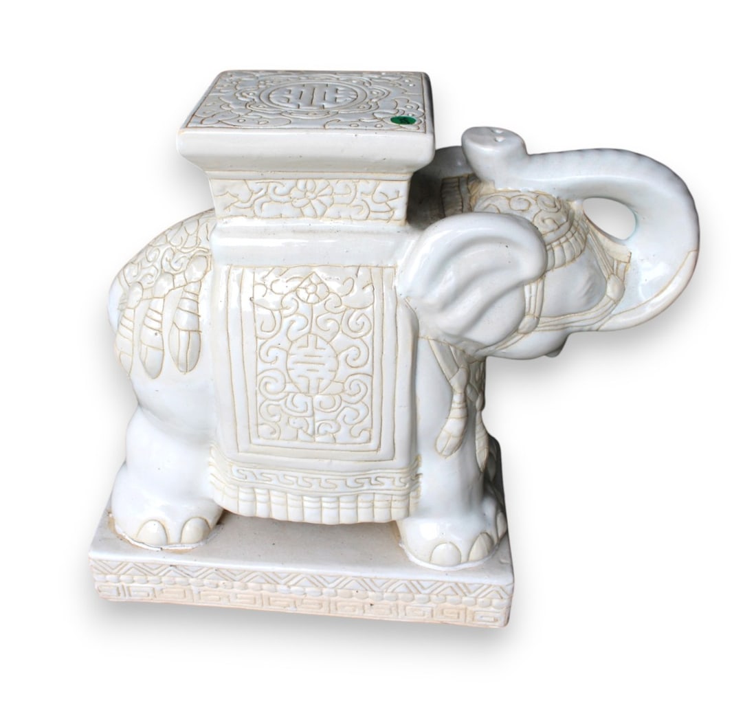 Asian porcelain elephant garden stool (1 of 6)