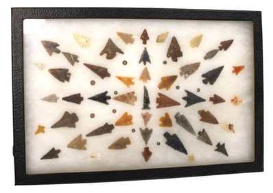 Native American artifacts arrow heads and other
