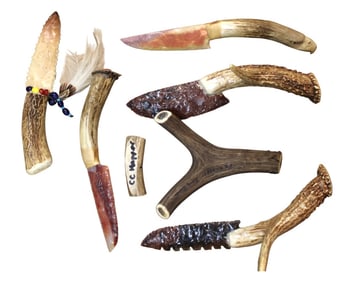Native Amer. artifacts, tools, arrow tips, stones