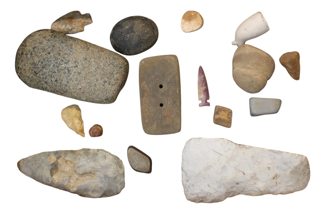 (7) Native Amer. stag flint tip knives/daggers (1 of 2)