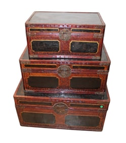3 Chinese sg. graduating designer trunks