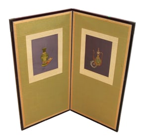 Vintage 2 section Asian wall screen