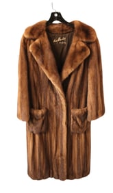 Long brown mink coat, Nan Dustin, PA design