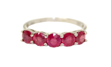 Beautiful genuine 2 ctw ruby ring platinum/ss