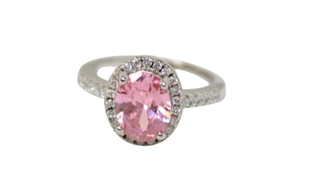 Pink sapphire 3 ctw & white topaz sterling