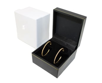 14kt yellow gold 1ctw diamond hoop earrings