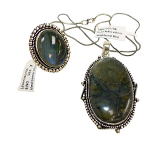 German Silver Labarodorite jewelry set