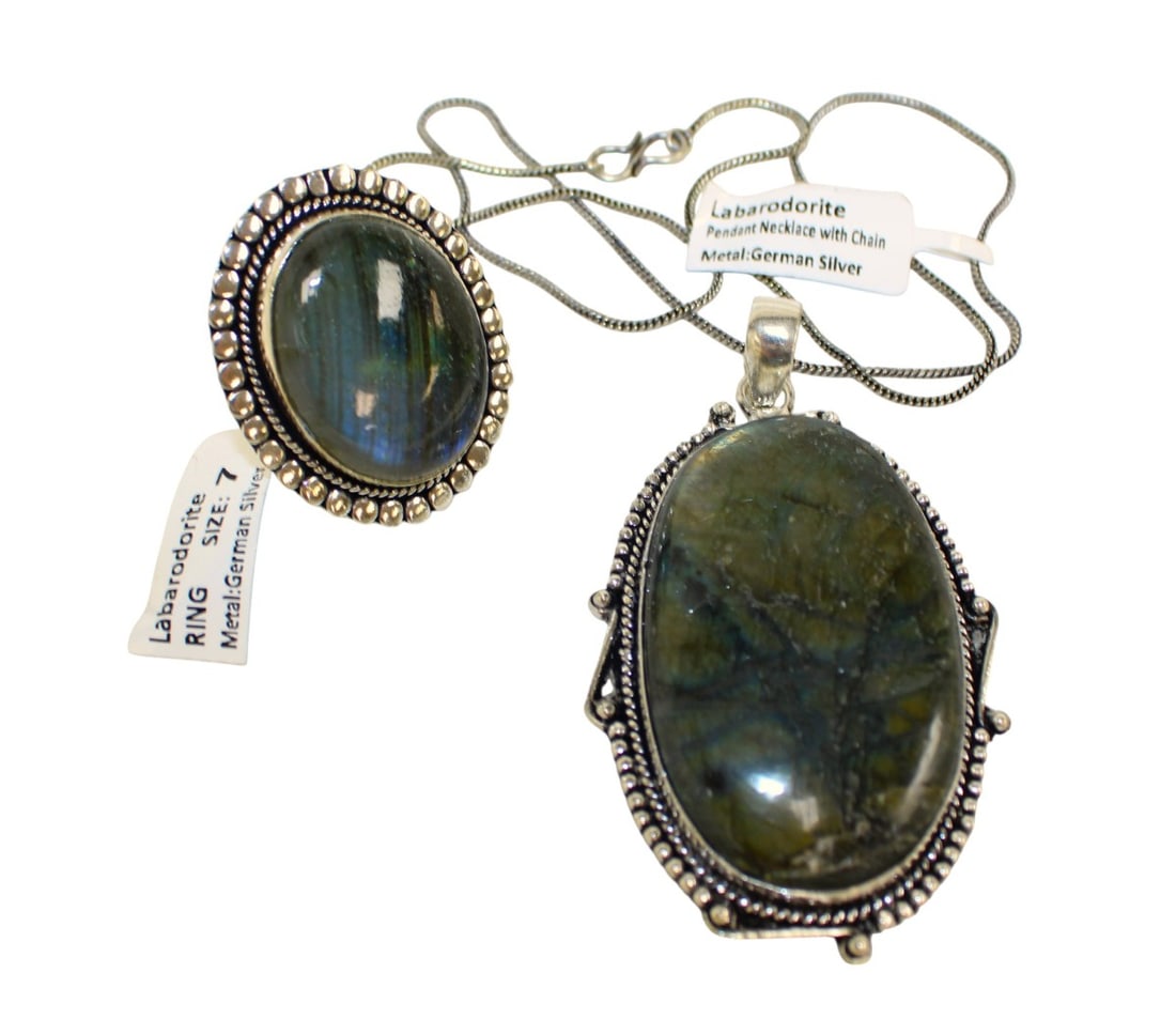 German Silver Labarodorite jewelry set (1 of 4)