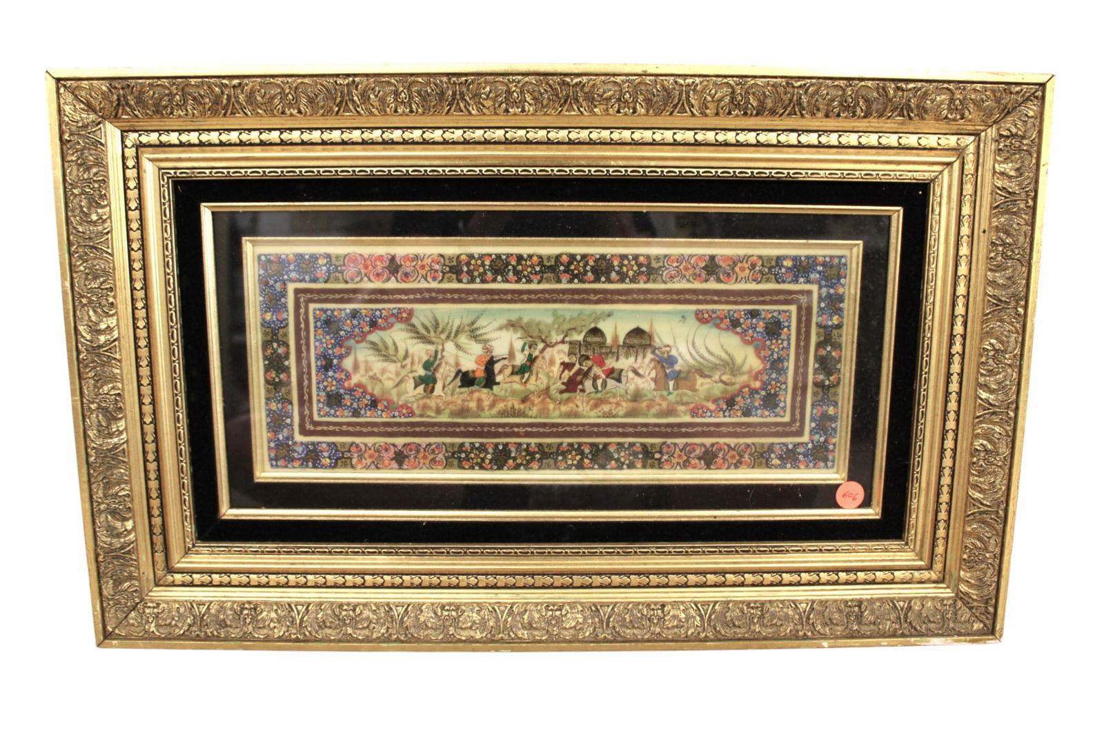 Semi Antique middle eastern art under glass (1 of 5)