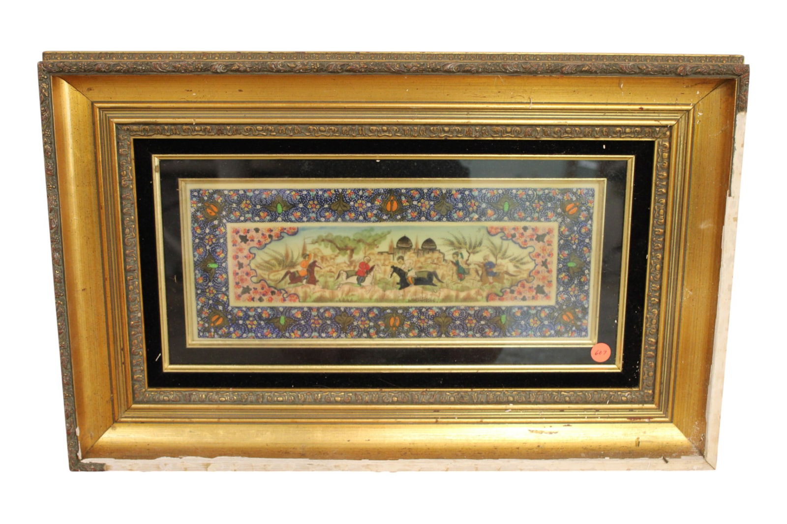 Semi Antique middle eastern art under glass (1 of 5)