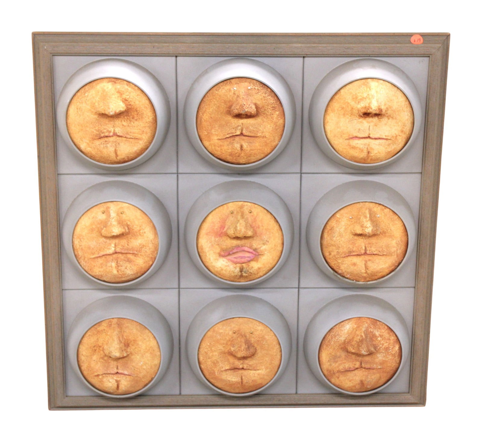 Unique MCM 3-d 9 faces framed artwork, composition (1 of 6)