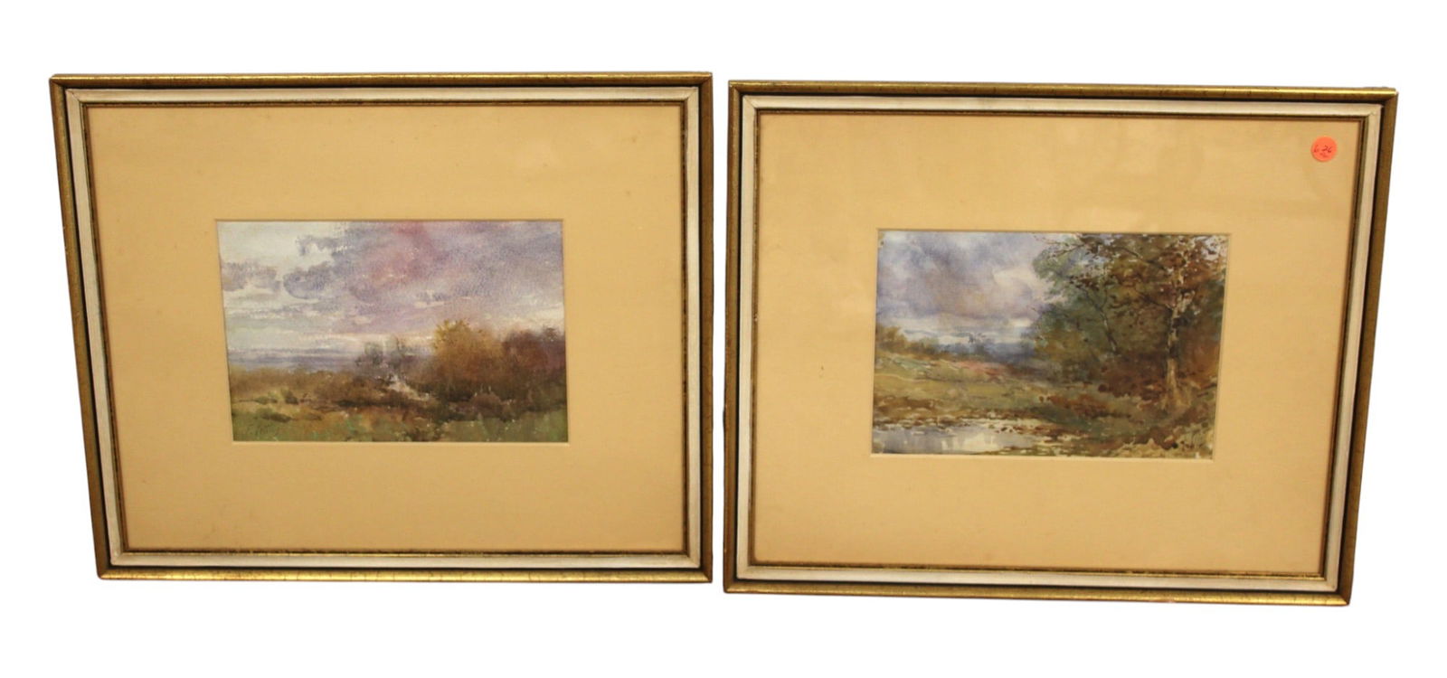 (2) Vintage watercolor style artworks in frames (1 of 5)