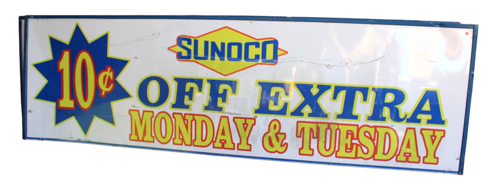 Large vintage aluminum metal Sunoco advertisement sign (1 of 8)