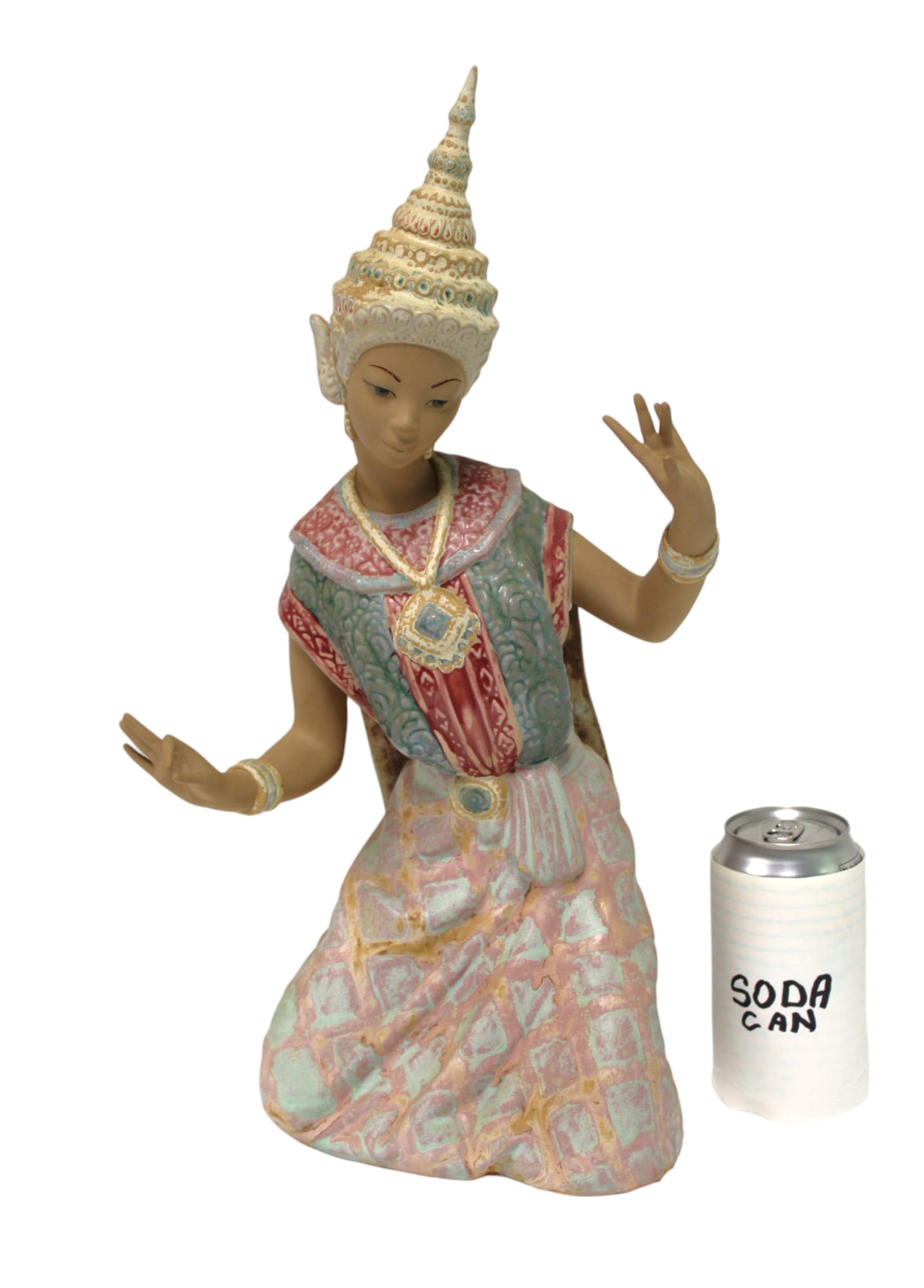 Large Vtg Lladro 2609 Thai Dancer Kneeling Thai Girl (1 of 7)