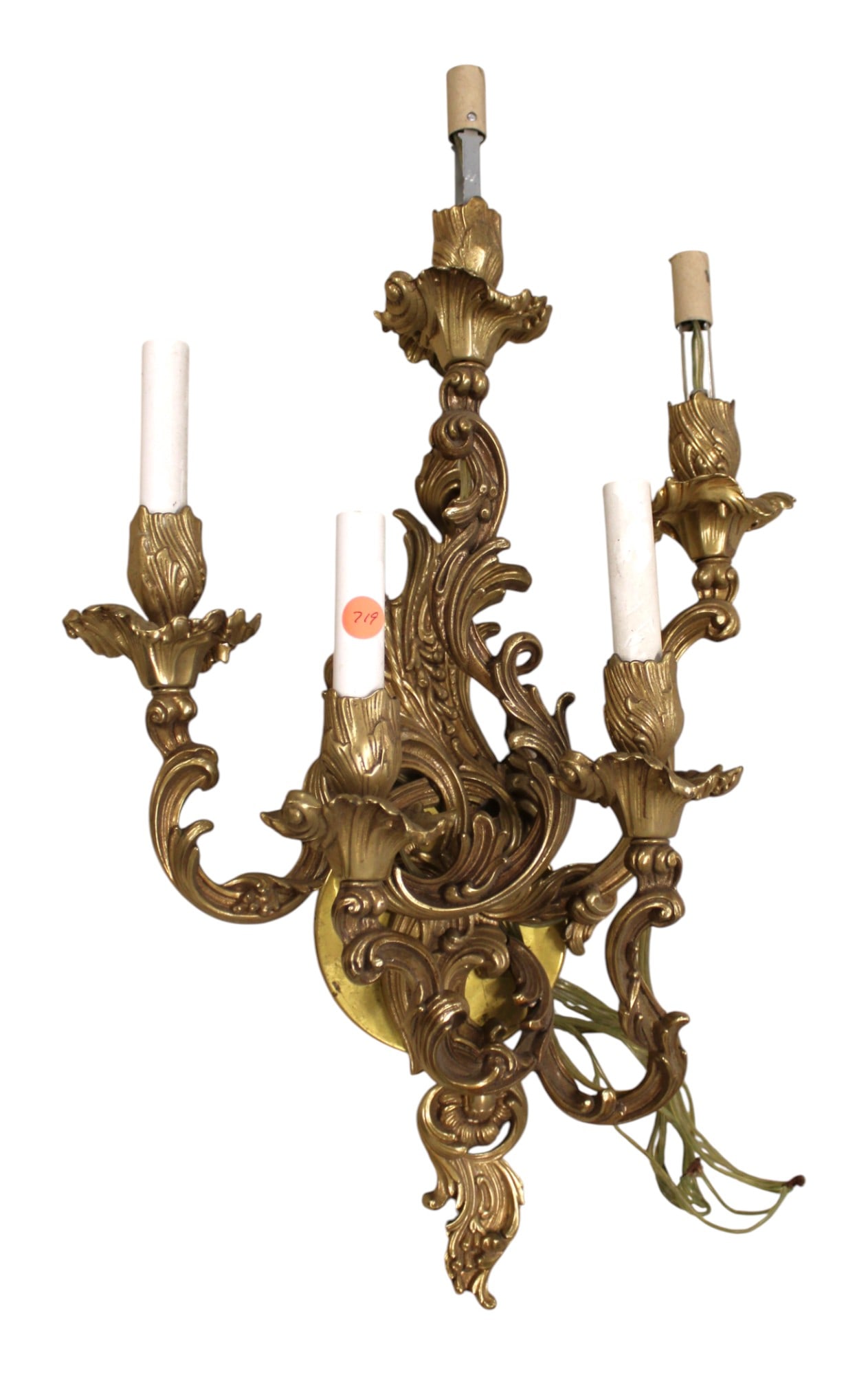 Vintage 5 arm wall sconce, brass finish (1 of 5)