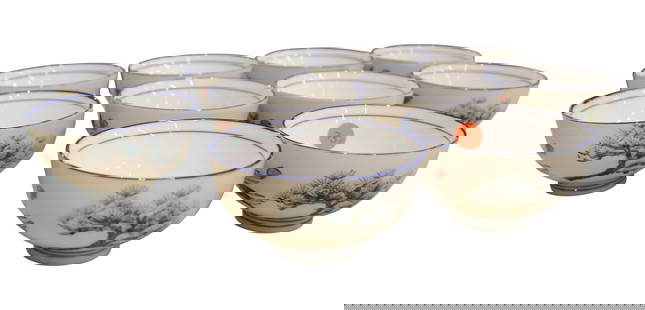 10 signed Chinese bowls. 4.5' diameter x 2.5'h: 10 signed Chinese bowls. 4.5" diameter x 2.5"h