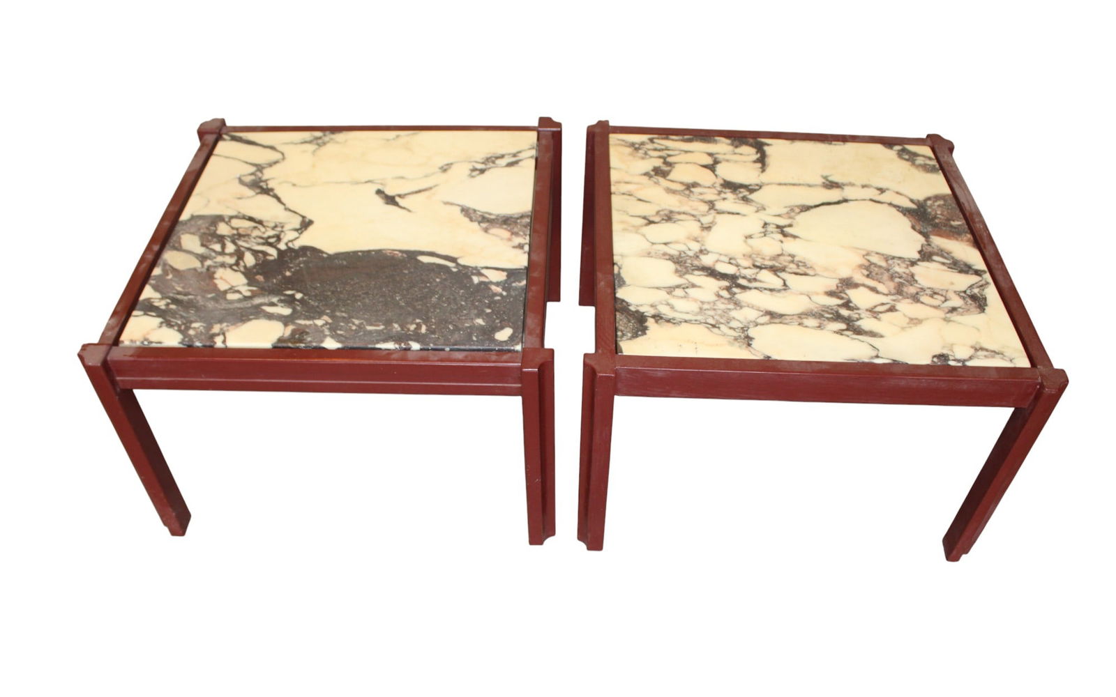 Vtg mahogany framed m/t lamp tables (1 of 4)