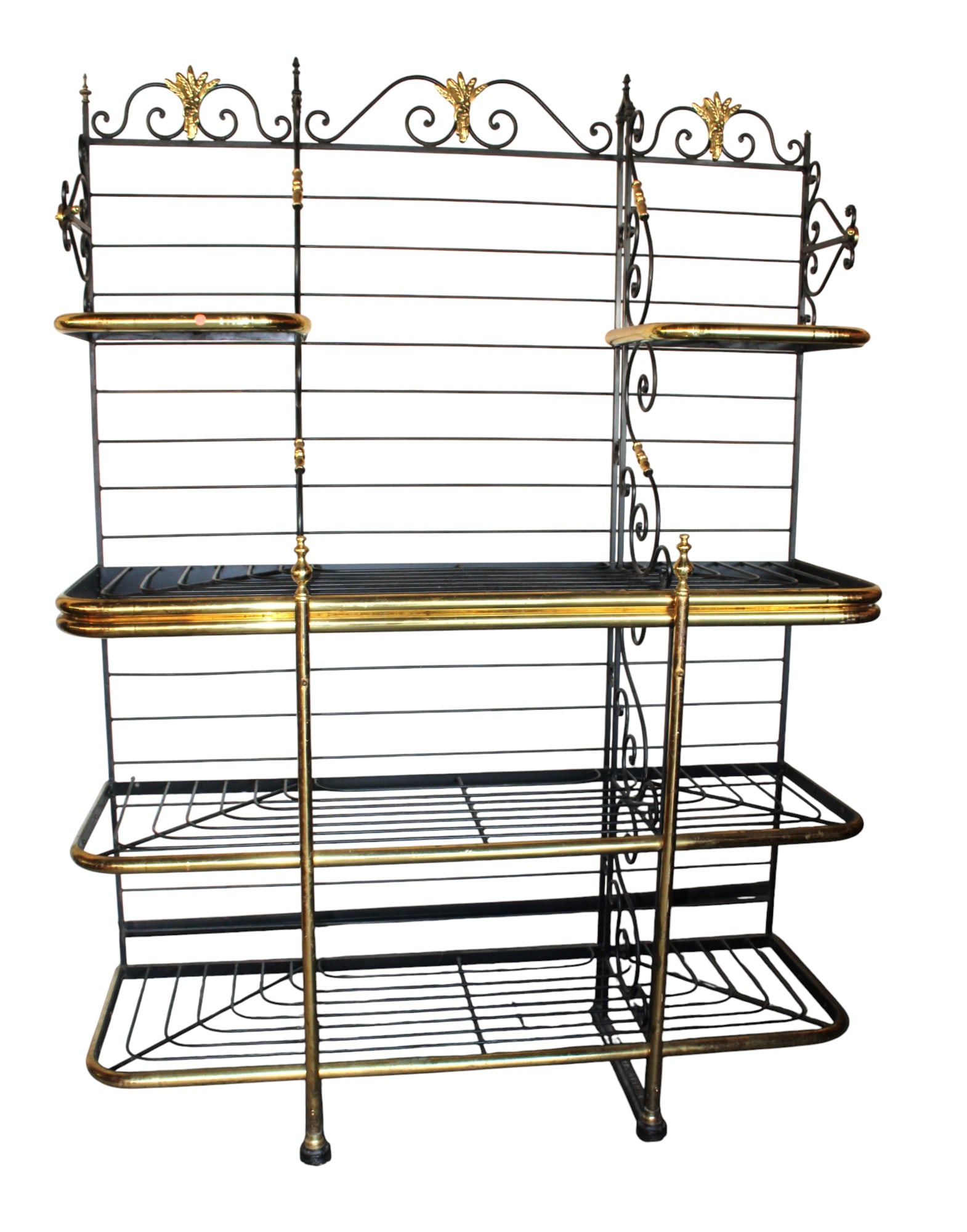 Vtg Paris France Perfit brass scroll iron baker's rack (1 of 7)