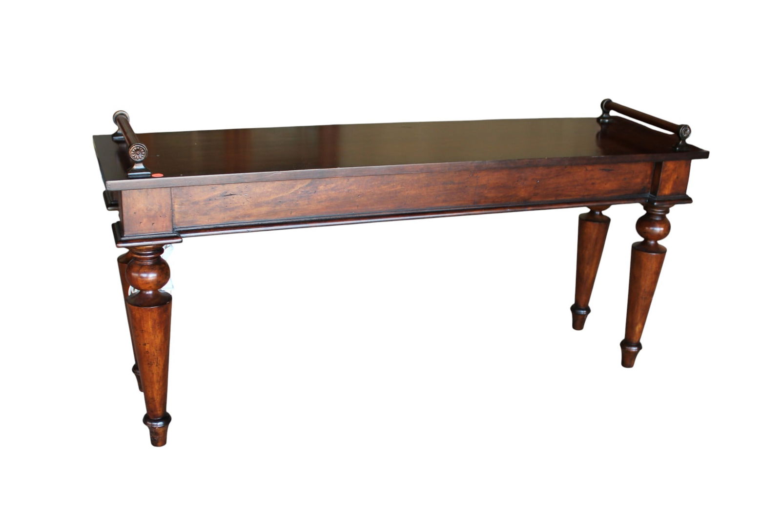 Mahogany double handled window bench/cocktail table (1 of 4)