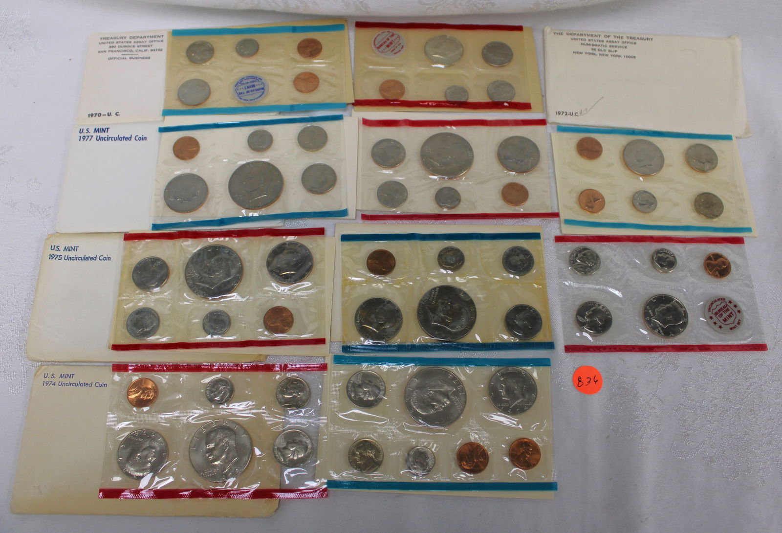 5 US Uncirculated Mint Sets, 1970 1972 1974 1975 1977 (1 of 1)